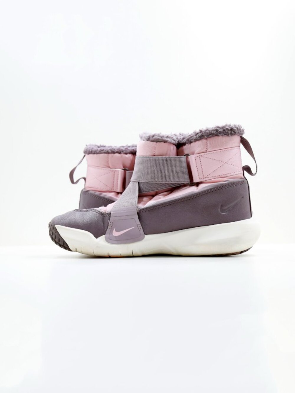 Nike Flex Advantage Pink & Taupe Nylon Faux Fur Lined Winter Boots - Big Kids' 3 - Picture 5 of 7